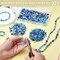 KINGSHINE 4/6/8mm Crystal Glass Beads,3 Sizes Total 1000pcs Faceted Briolette Rondelle Beads with Container,Loose Spacer Beads for DIY Beading Projects,Earrings,Necklaces(Blue Color)